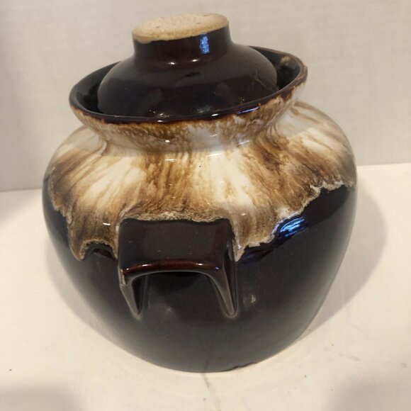 Primitive McCoy Beanpot in Drip Glazing with Handles USA - Picture 2 of 12